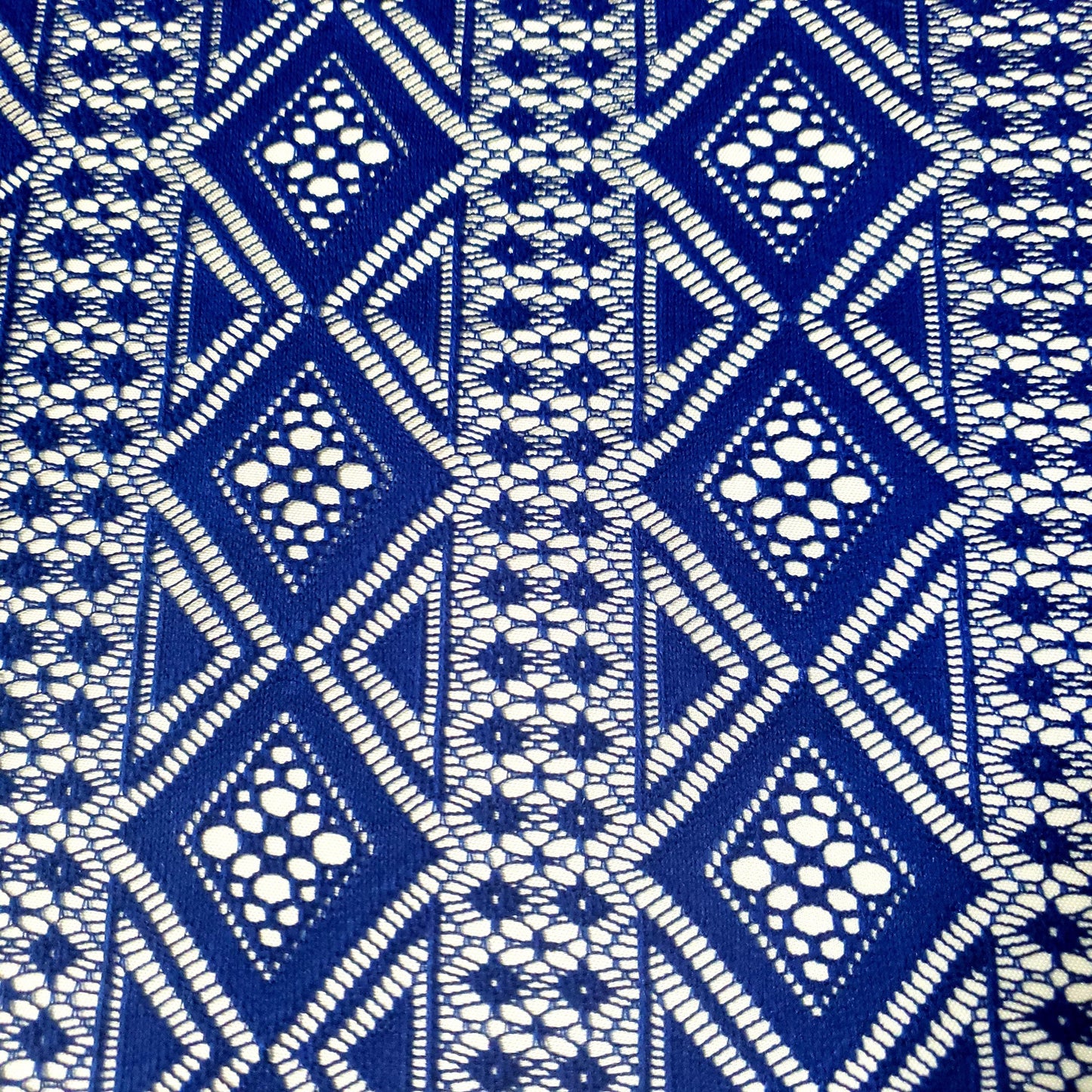 DIAMOND STRIPE LACE ROYAL BLUE