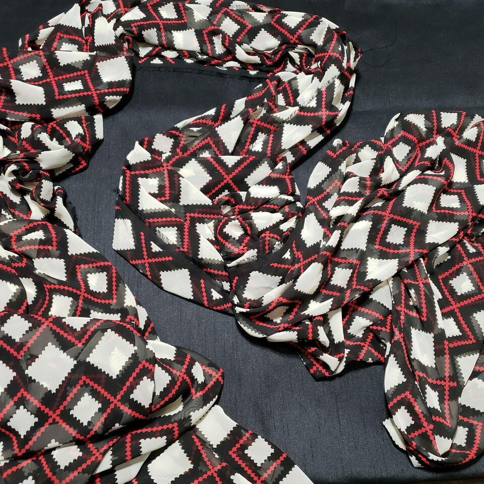Retro Diamond Chiffon