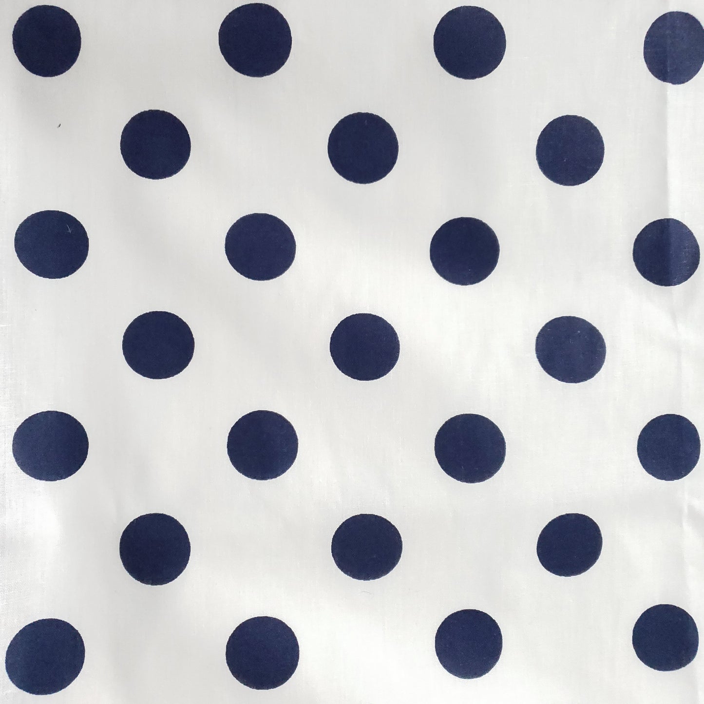 ONE INCH POLKA DOT NAVY ON WHTIE