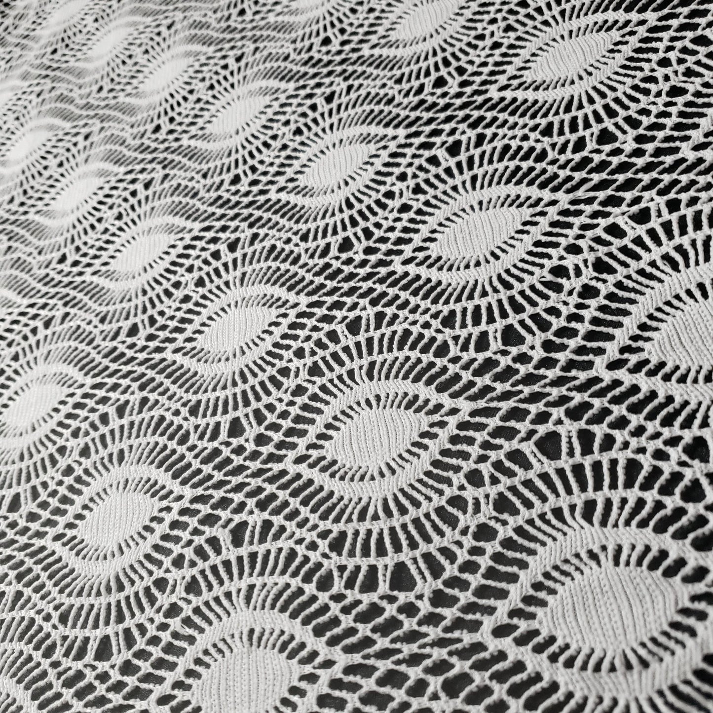 FAUX CROCHET BOHEMIAN EYE LACE WHITE