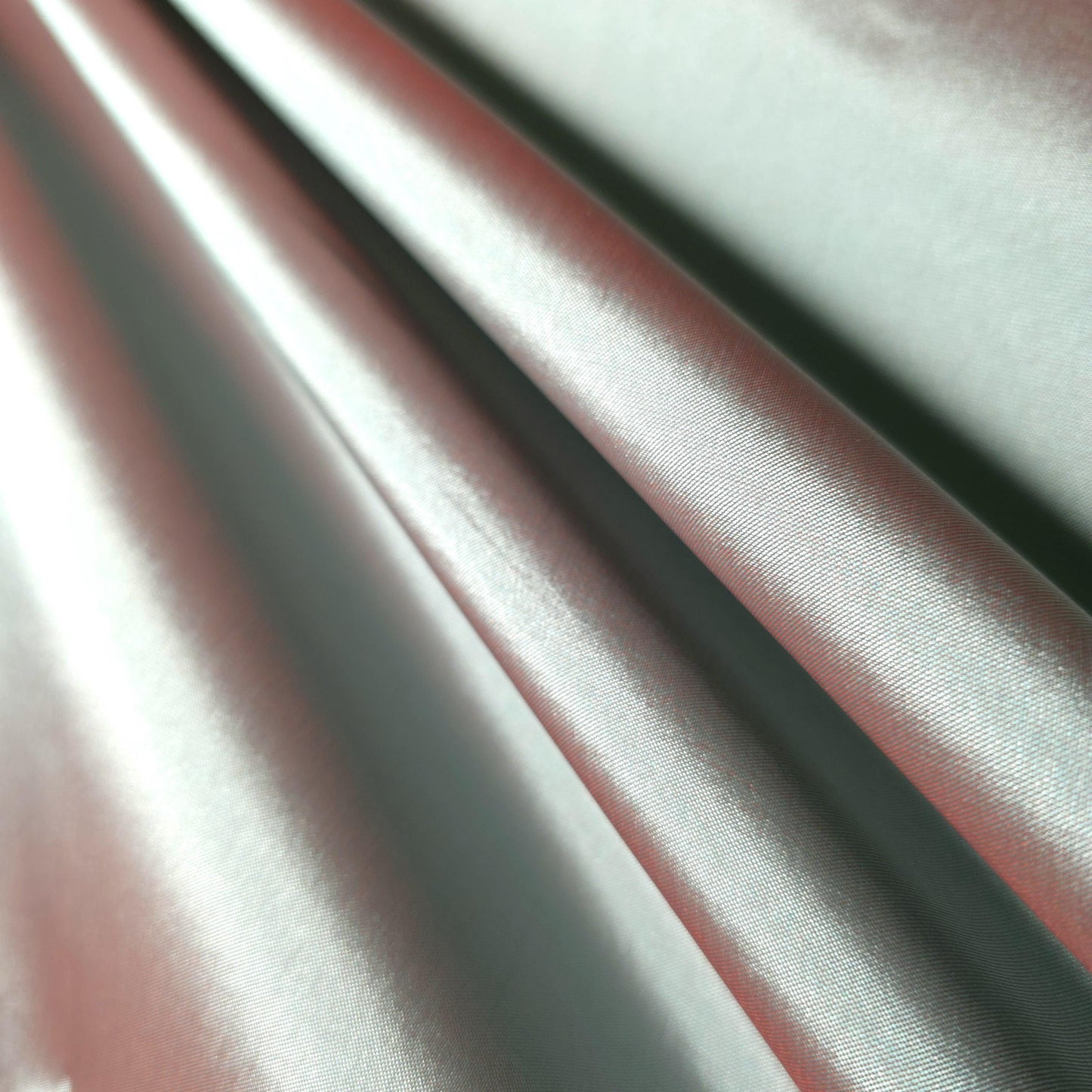 FAUX SILK LUXURY TAFFETA RED MINT LEAF