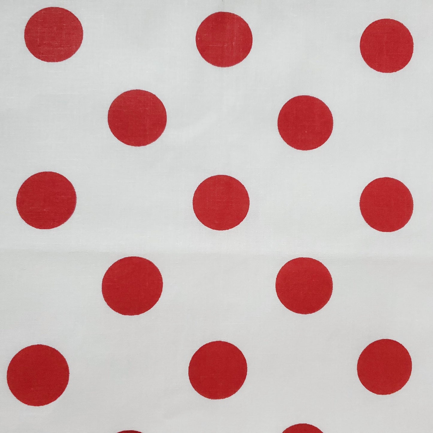 ONE INCH POLKA DOT RED ON WHITE