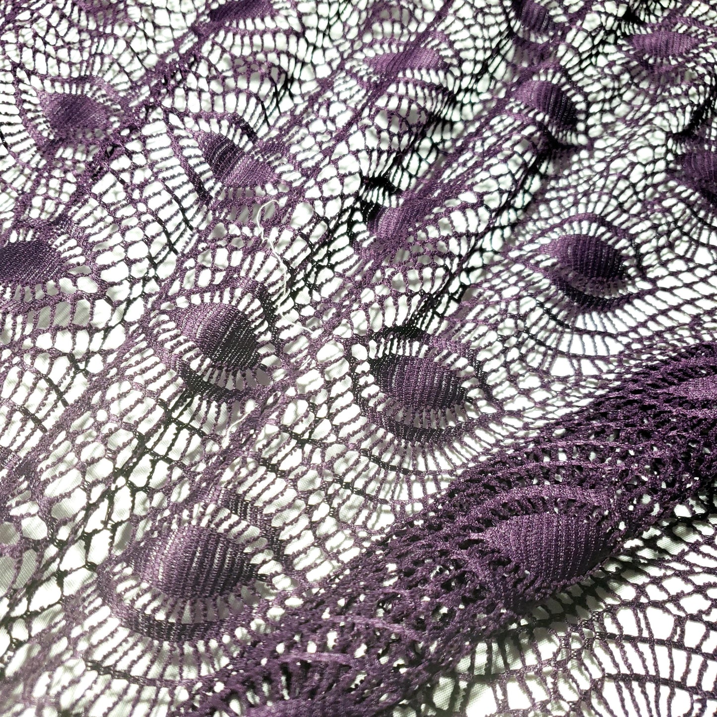 FAUX CROCHET BOHEMIAN EYE LACE PLUM PURPLE