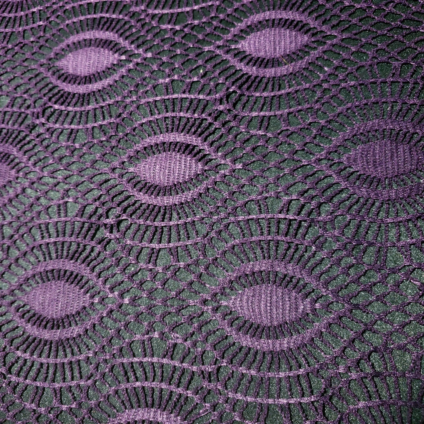 FAUX CROCHET BOHEMIAN EYE LACE PLUM PURPLE