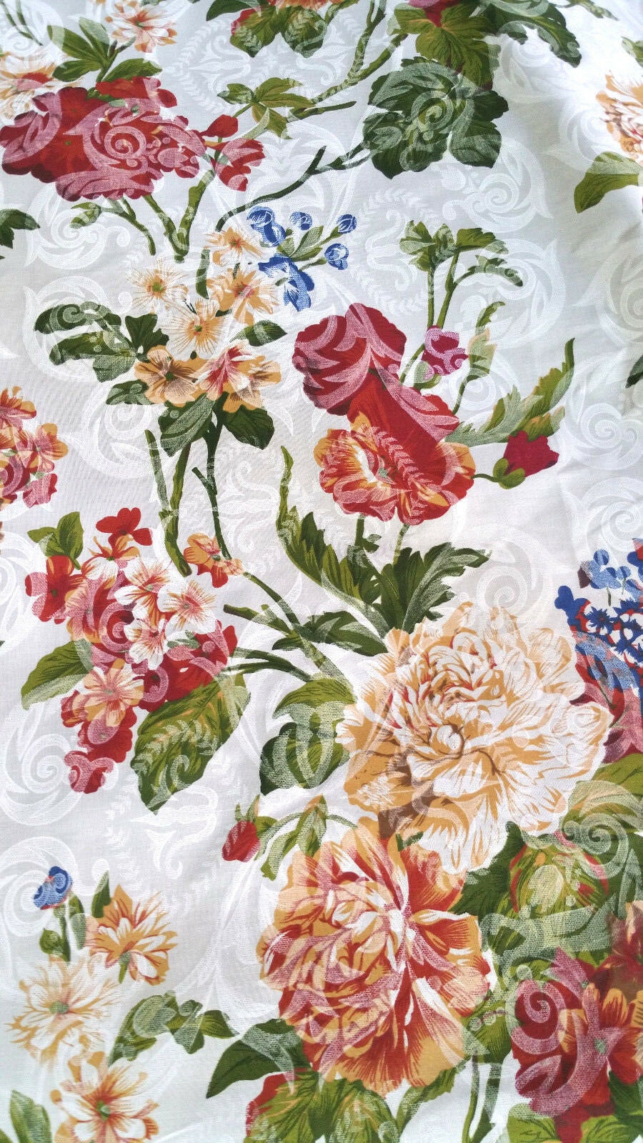 PROVINCIAL FLORALS DAMASK POLYCOTTON