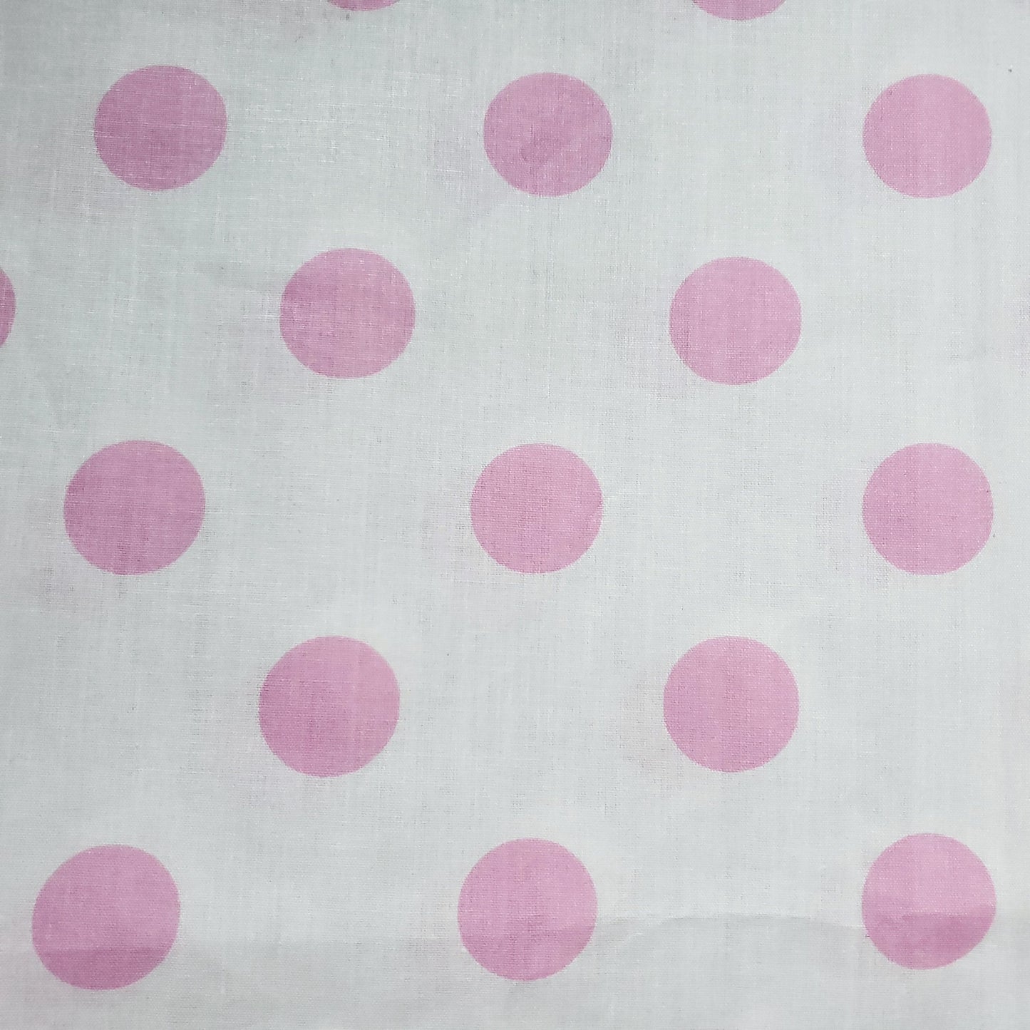 ONE INCH POLKA DOT PINK ON WHITE