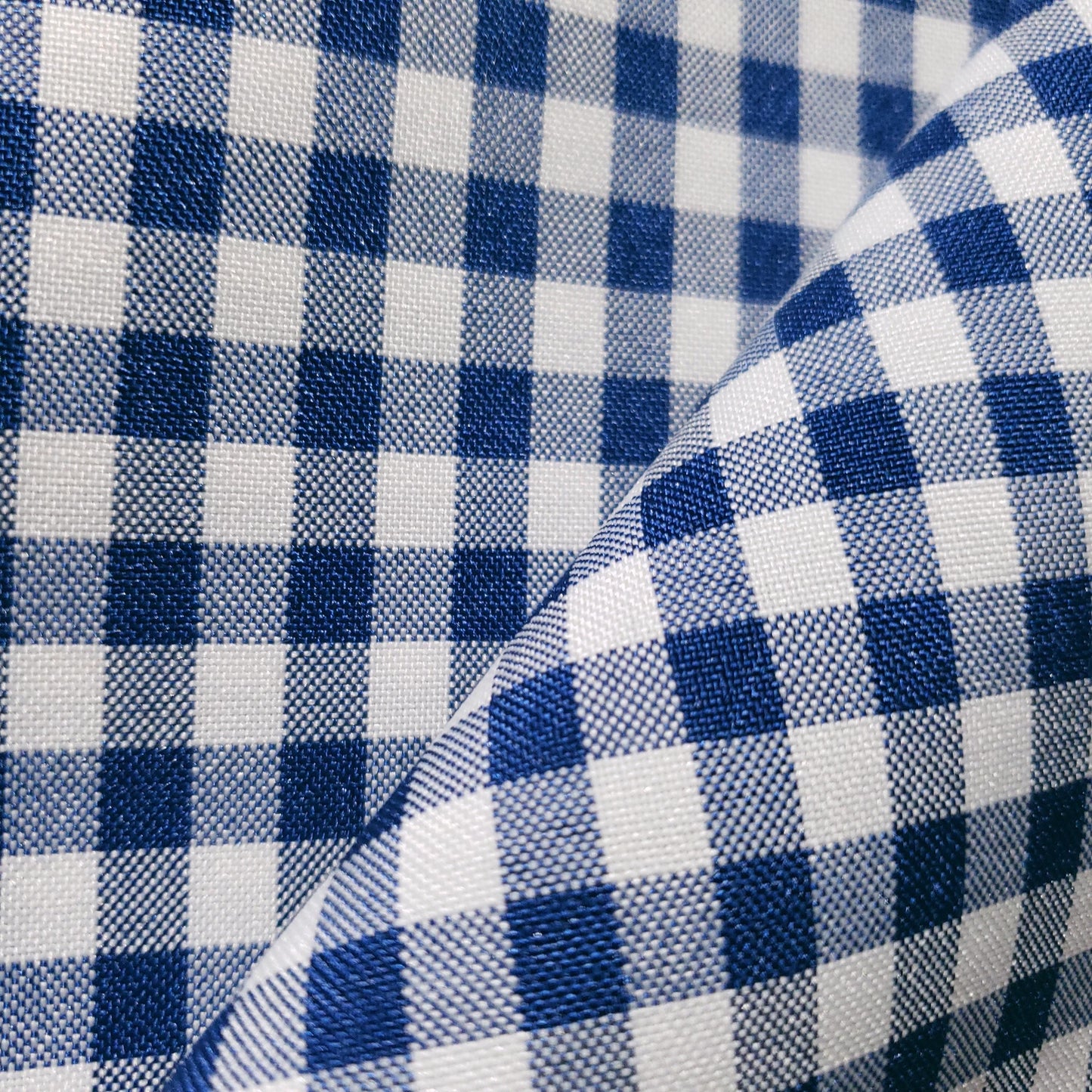 POLY POPLIN BLUE ROYAL SMALL GINGHAM