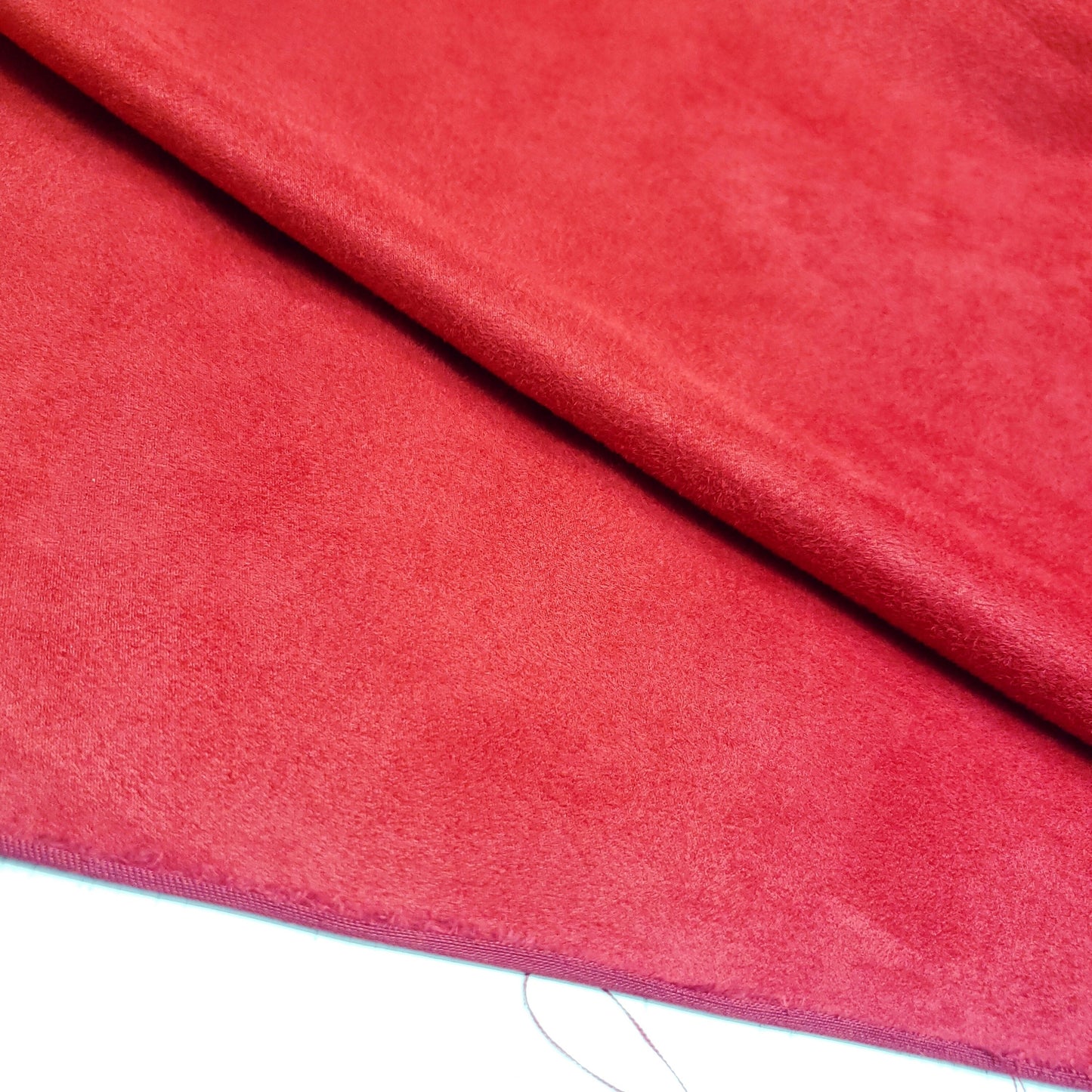 BRUSHED SUEDE UPHOLSTERY FABRIC RED