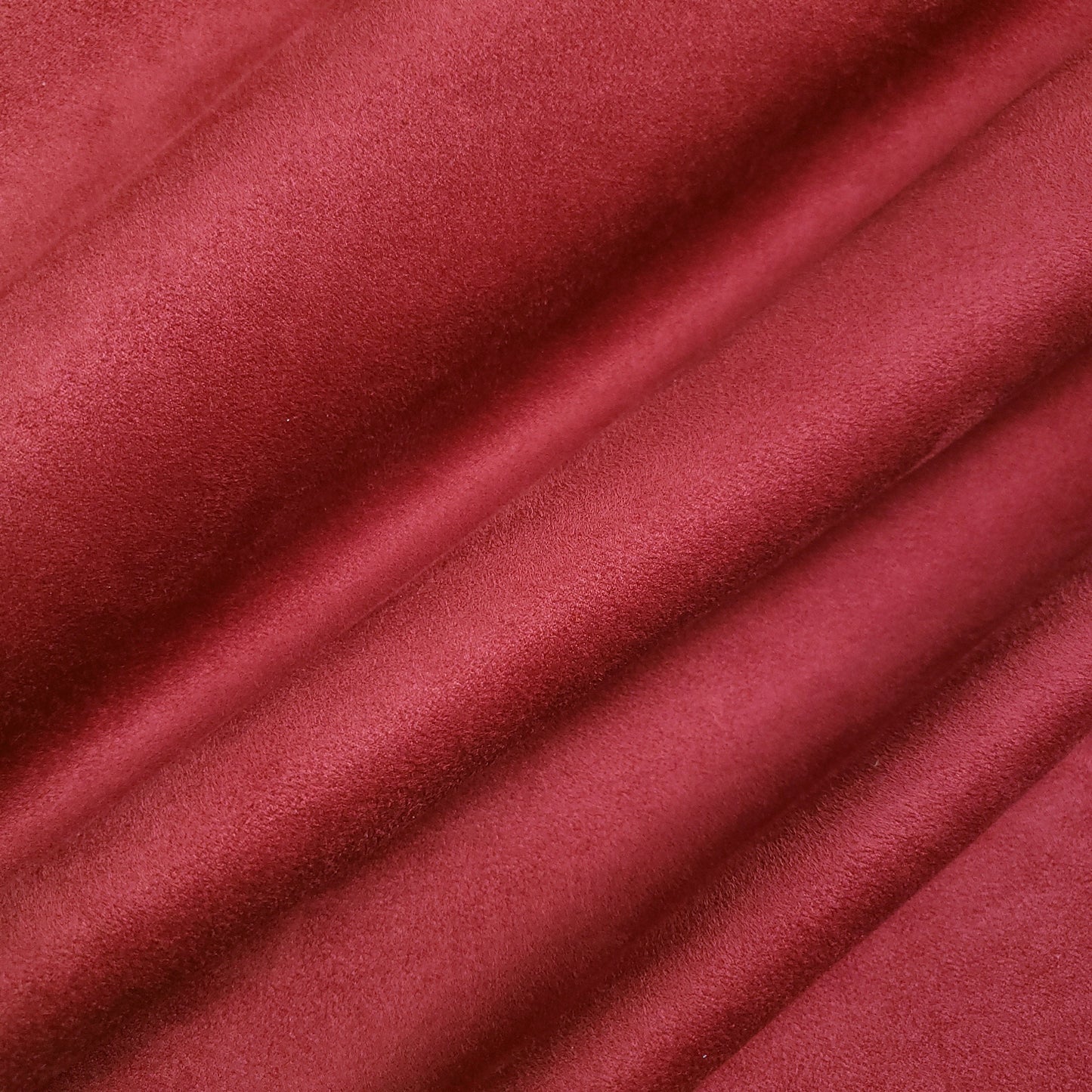 BRUSHED SUEDE UPHOLSTERY FABRIC DARK RED