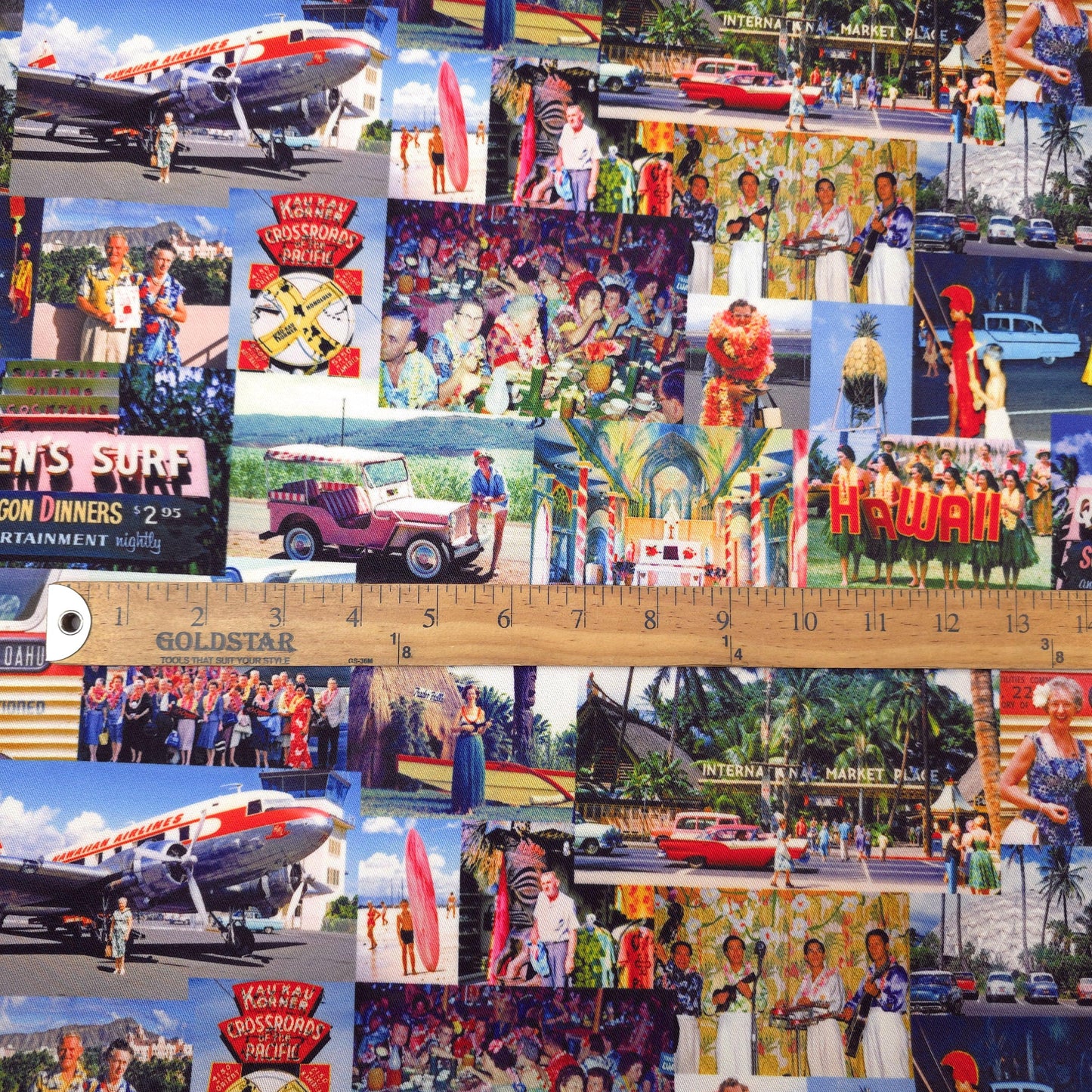 50S HAWAIIAN VACATION PHOTO COLLAGE PRINT
