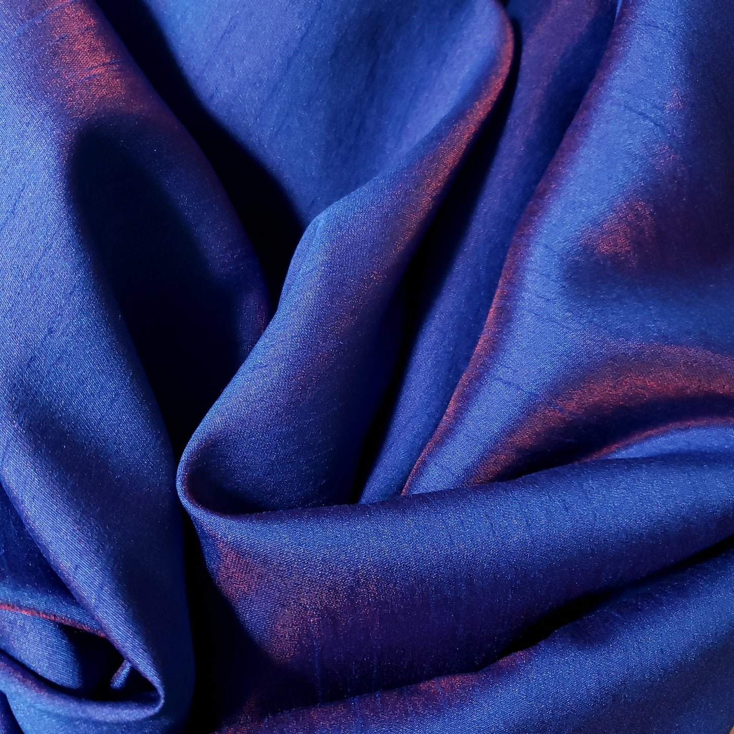SHIMMER SHANTUNG RED BLUE ORCHID