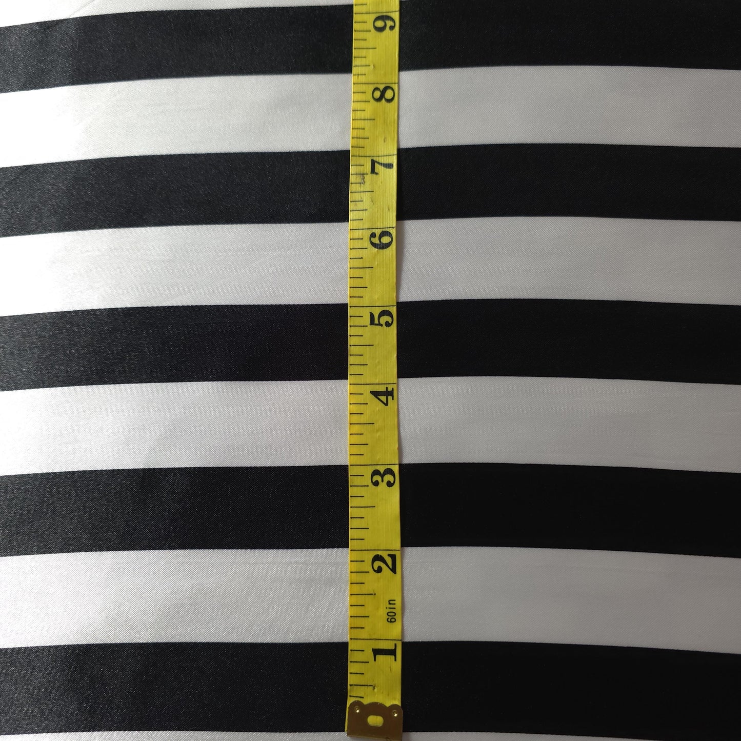 ONE INCH STRIPE SATIN BLACK WHITE