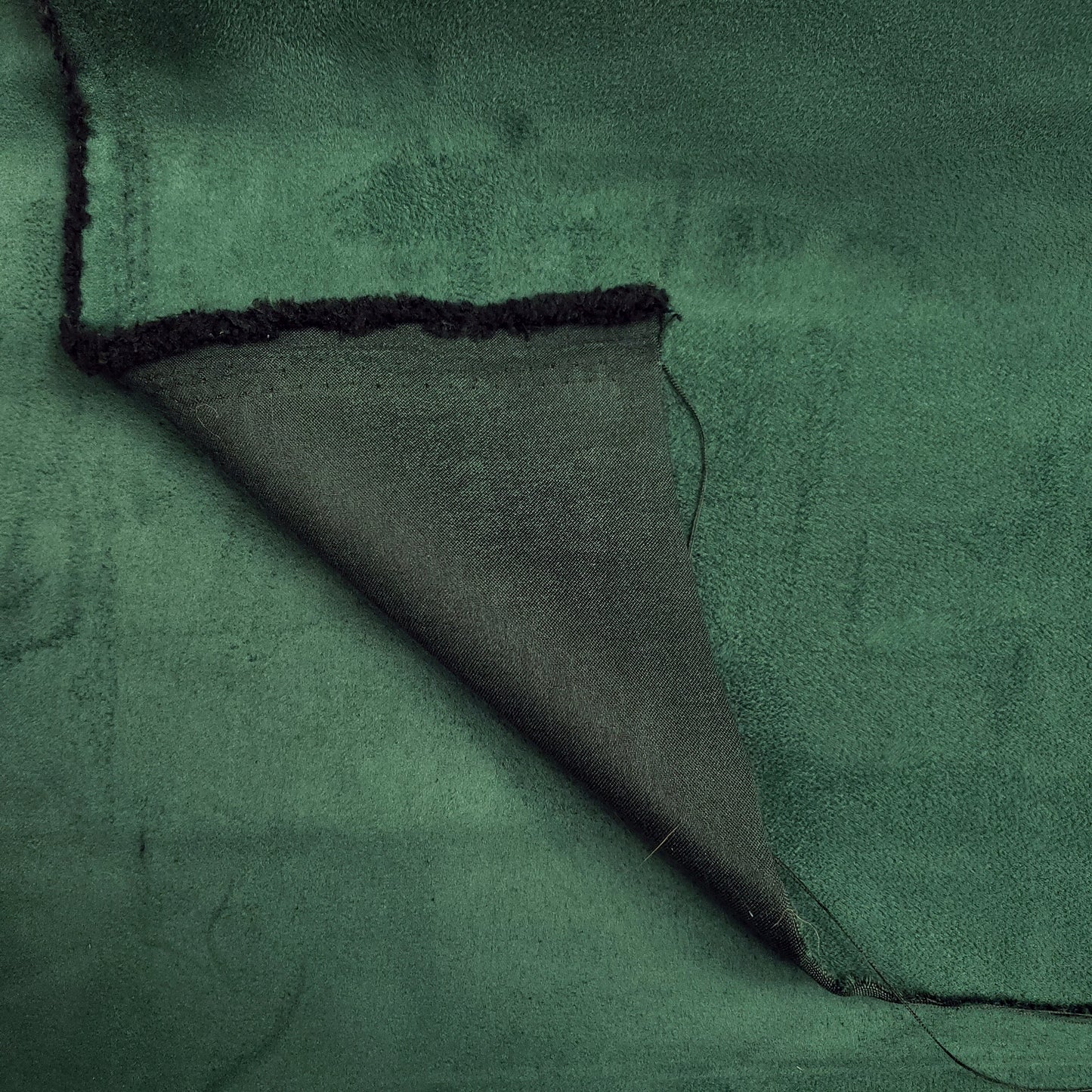 BRUSHED SUEDE UPHOLSTERY FABRIC HUNTER GREEN