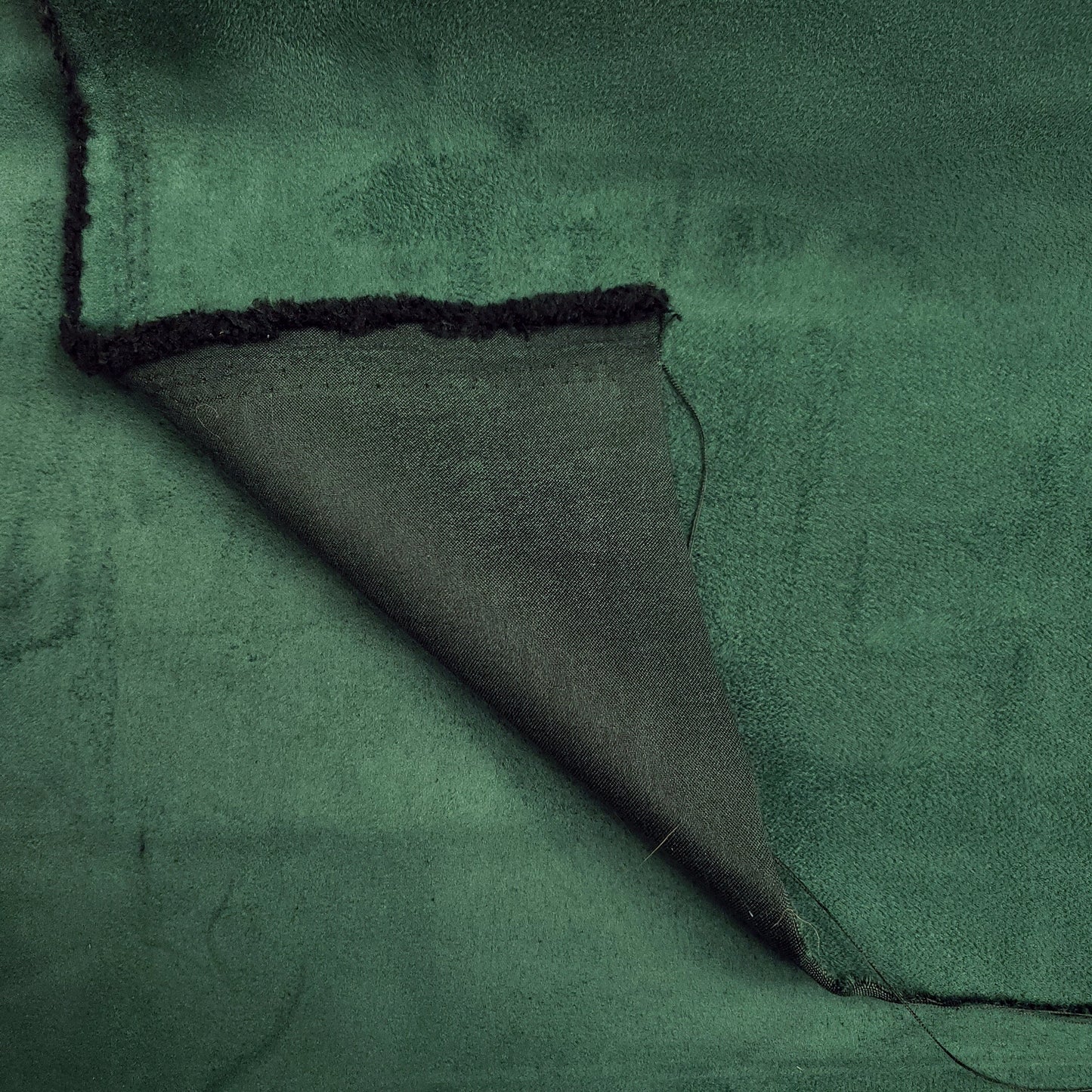 BRUSHED SUEDE UPHOLSTERY FABRIC HUNTER GREEN