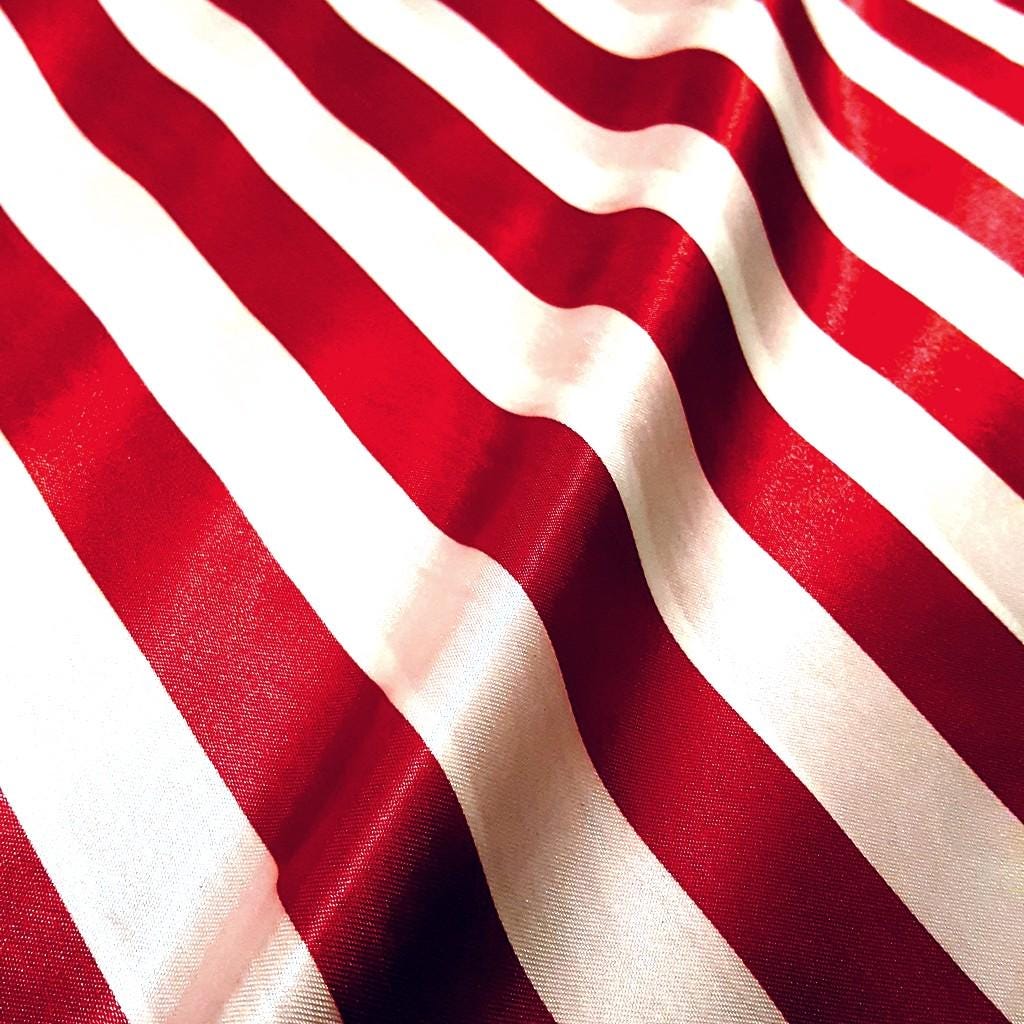 ONE INCH STRIPE SATIN RED WHITE