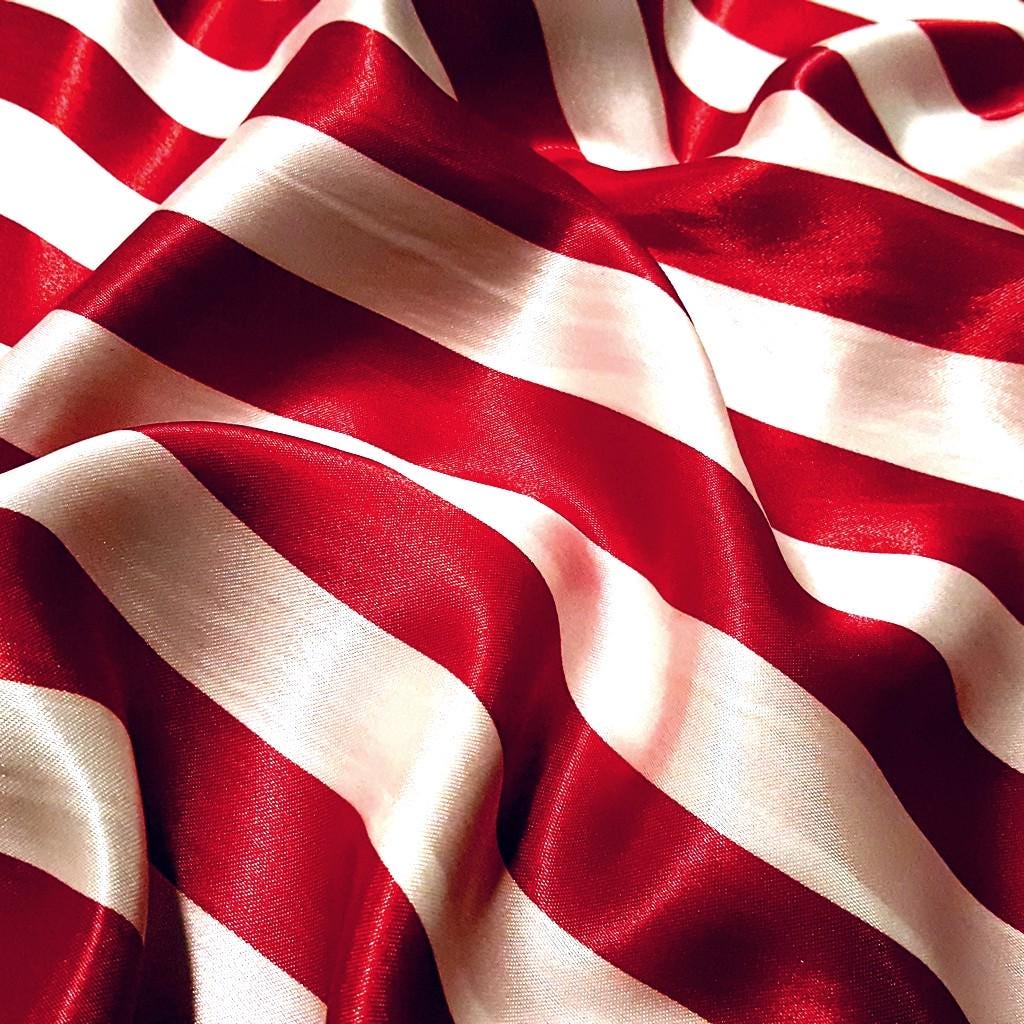 ONE INCH STRIPE SATIN RED WHITE