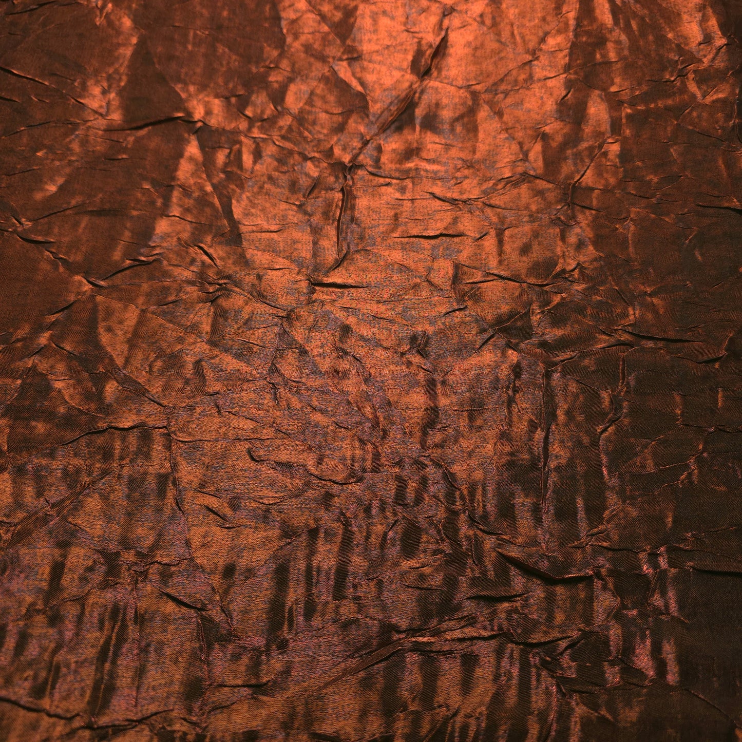 COPPER BLACK CRINKLE SHIMMER SATIN FABRIC