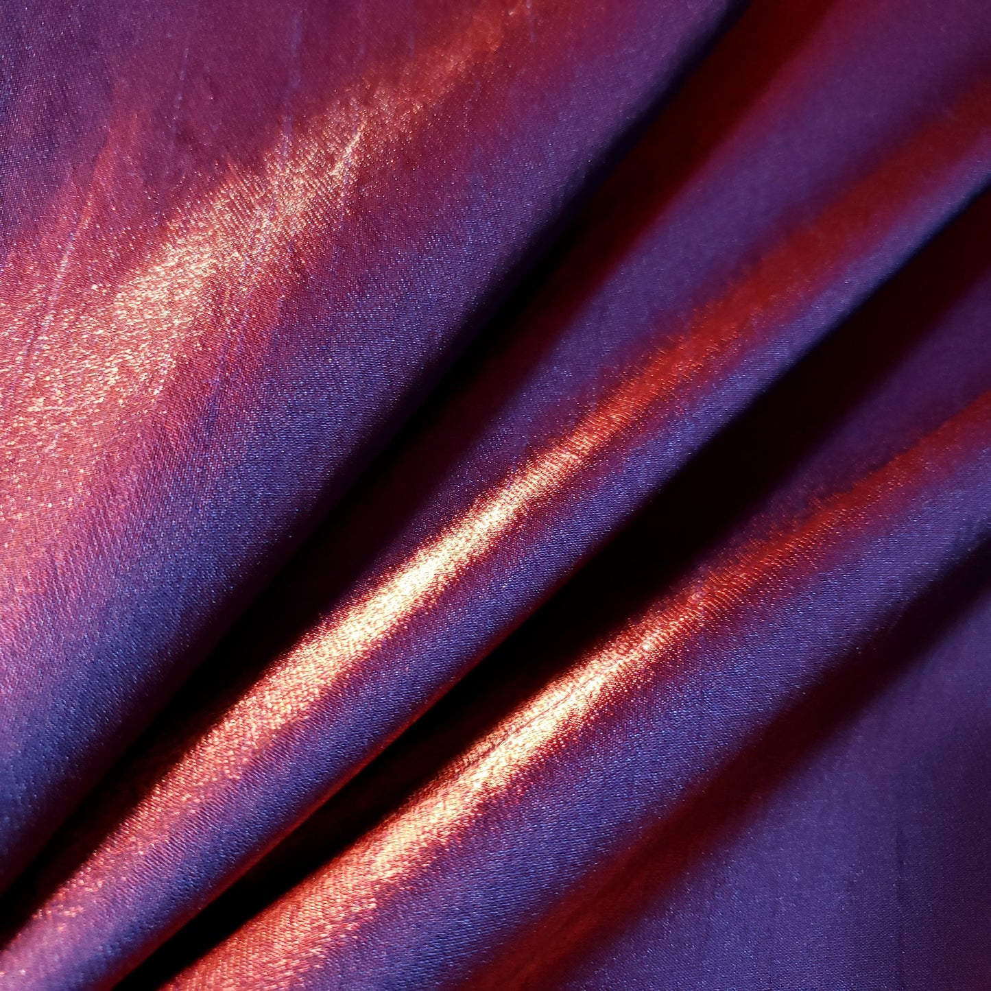 SHIMMER SHANTUNG RED BLUE ORCHID