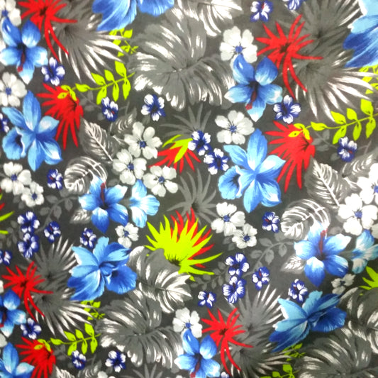HAWAII FLORAL MOTIF CHARCOAL