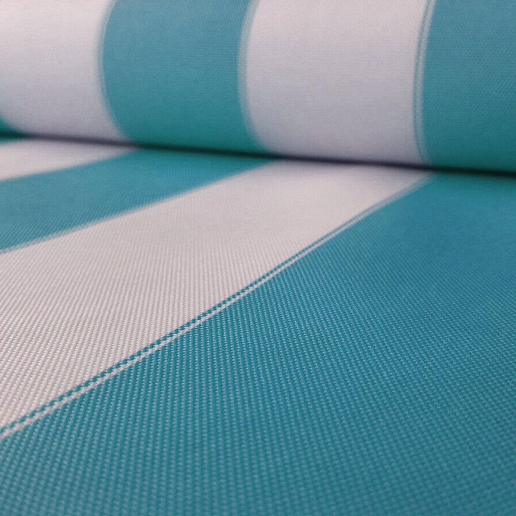 AWNING STRIPE OUTDOOR NYLON CANVAS TURQUOISE