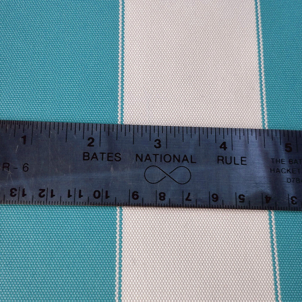 AWNING STRIPE OUTDOOR NYLON CANVAS TURQUOISE