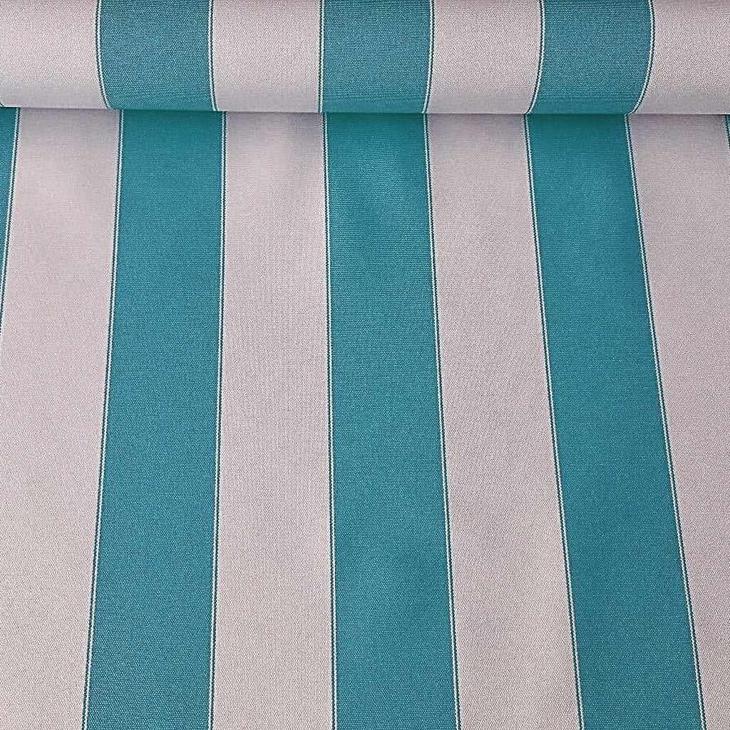 AWNING STRIPE OUTDOOR NYLON CANVAS TURQUOISE