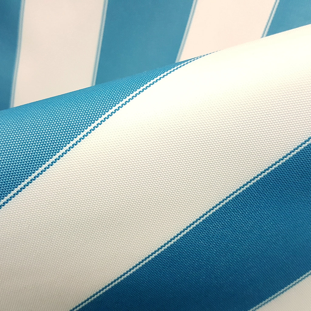 AWNING STRIPE OUTDOOR NYLON CANVAS TURQUOISE