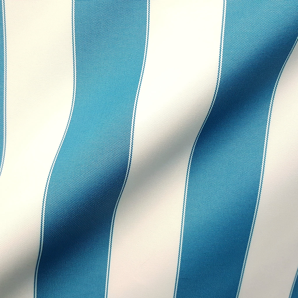 AWNING STRIPE OUTDOOR NYLON CANVAS TURQUOISE