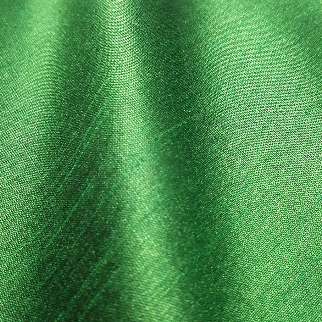 GREEN EMERALD FAUX SILK DUPIONI