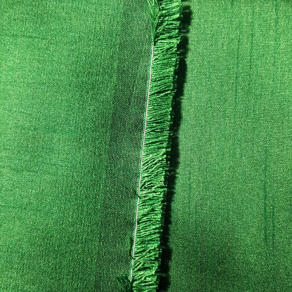 GREEN EMERALD FAUX SILK DUPIONI