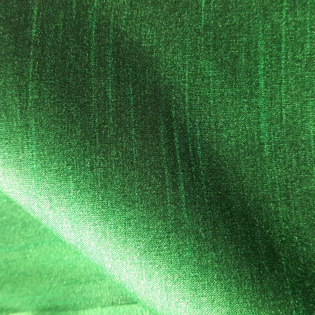 GREEN EMERALD FAUX SILK DUPIONI