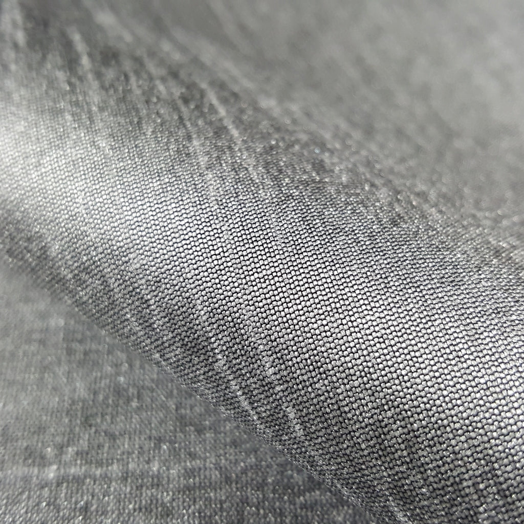 GRAY STEEL FAUX SILK DUPIONI