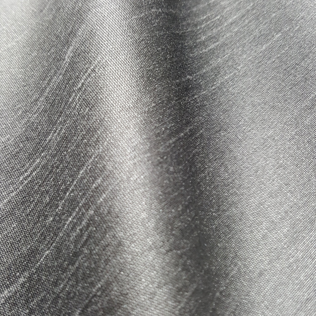 GRAY STEEL FAUX SILK DUPIONI