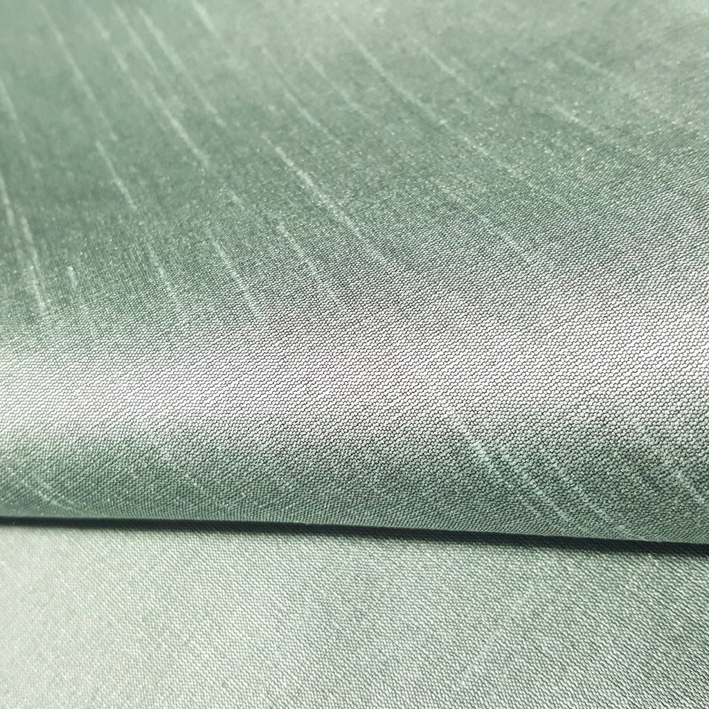 GREEN OCEAN MINT SILVER FAUX SILK DUPIONI 58"