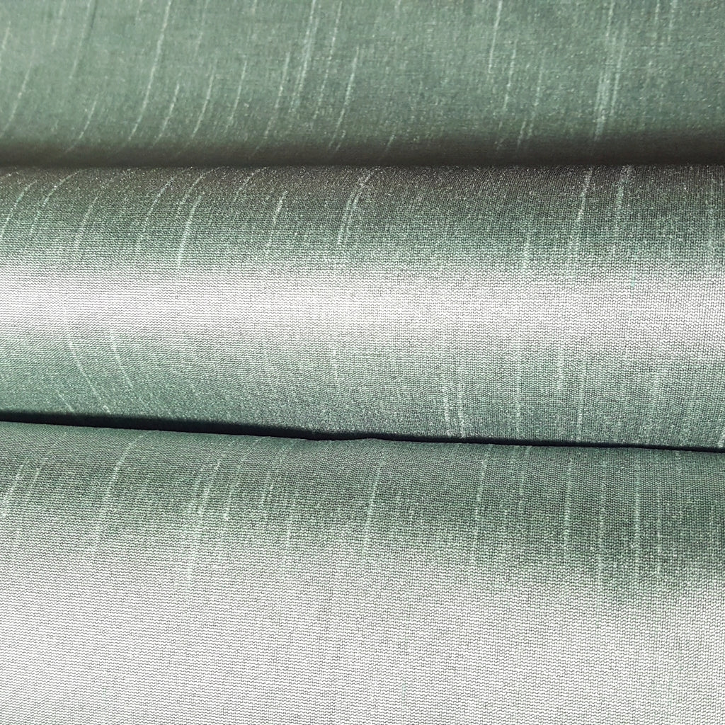 GREEN OCEAN MINT SILVER FAUX SILK DUPIONI 58"