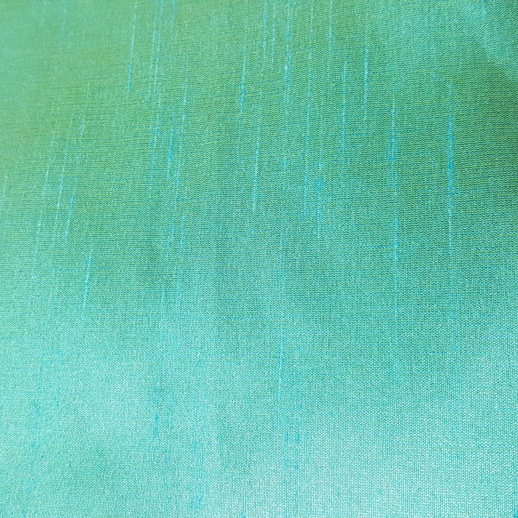 BLUE TURQUOISE YELLOW FAUX SILK DUPIONI 56"