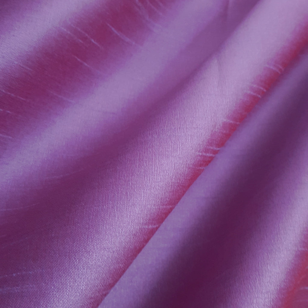 PURPLE LILAC RED FAUX SILK DUPIONI