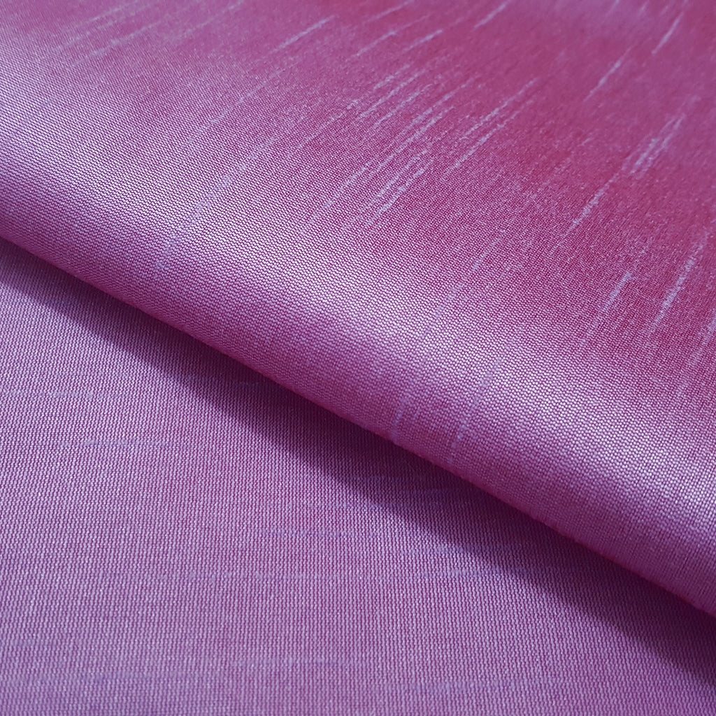 PURPLE LILAC RED FAUX SILK DUPIONI