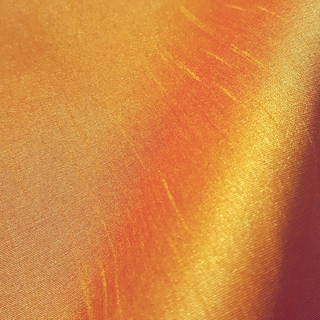 YELLOW ORANGE MARIGOLD FAUX SILK DUPIONI