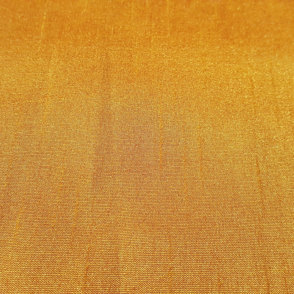 YELLOW ORANGE MARIGOLD FAUX SILK DUPIONI