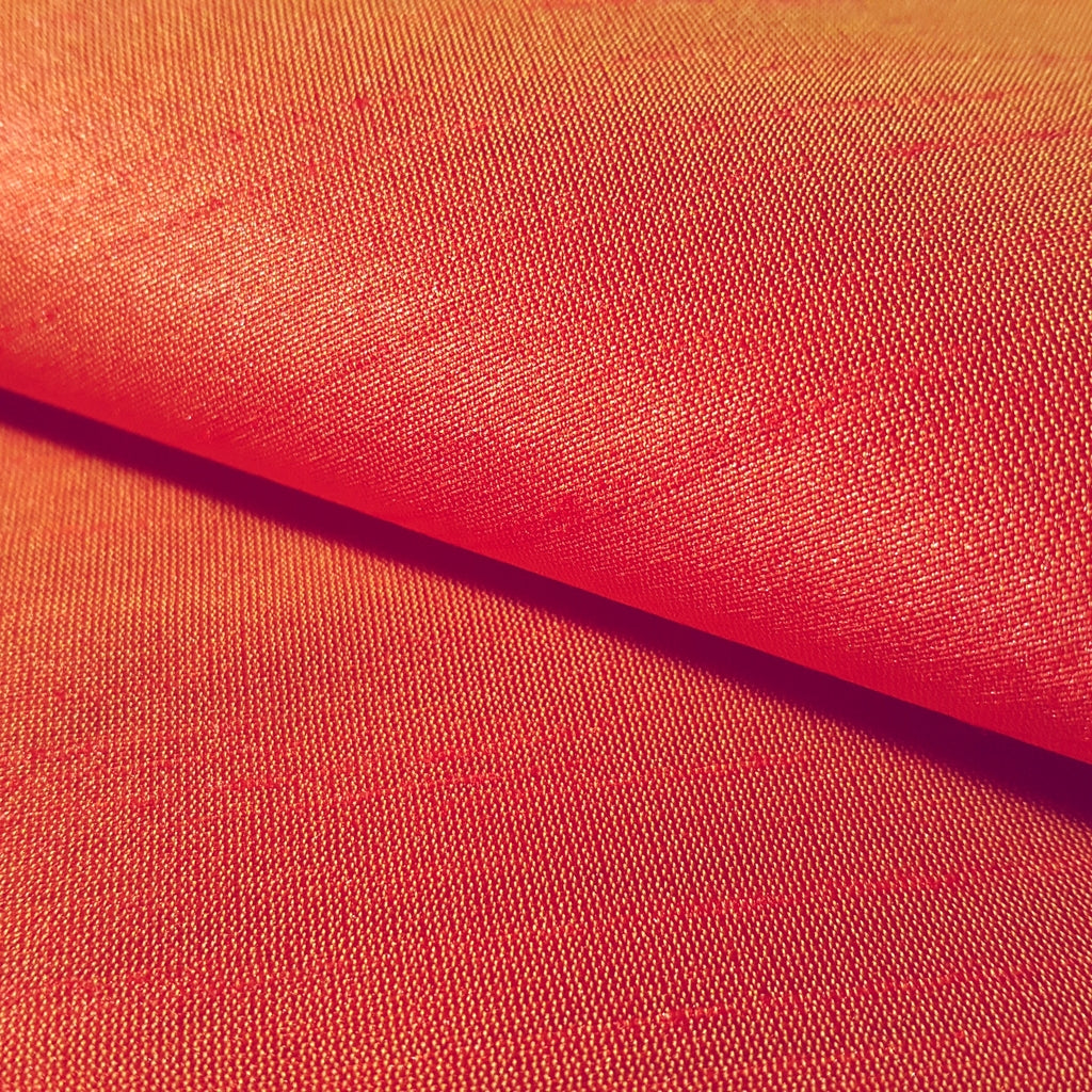 ORANGE TANGERINE SUNSET FAUX SILK DUPIONI 58"