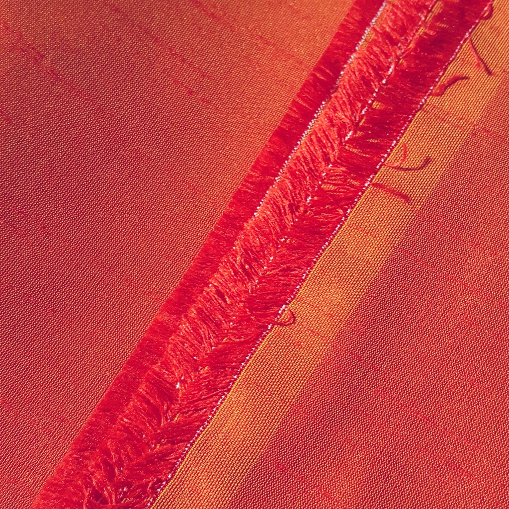 ORANGE TANGERINE SUNSET FAUX SILK DUPIONI 58"
