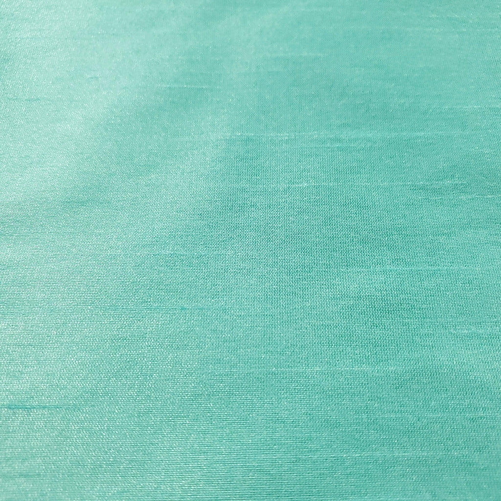 GREEN AQUA SEAFOAM FAUX SILK DUPIONI