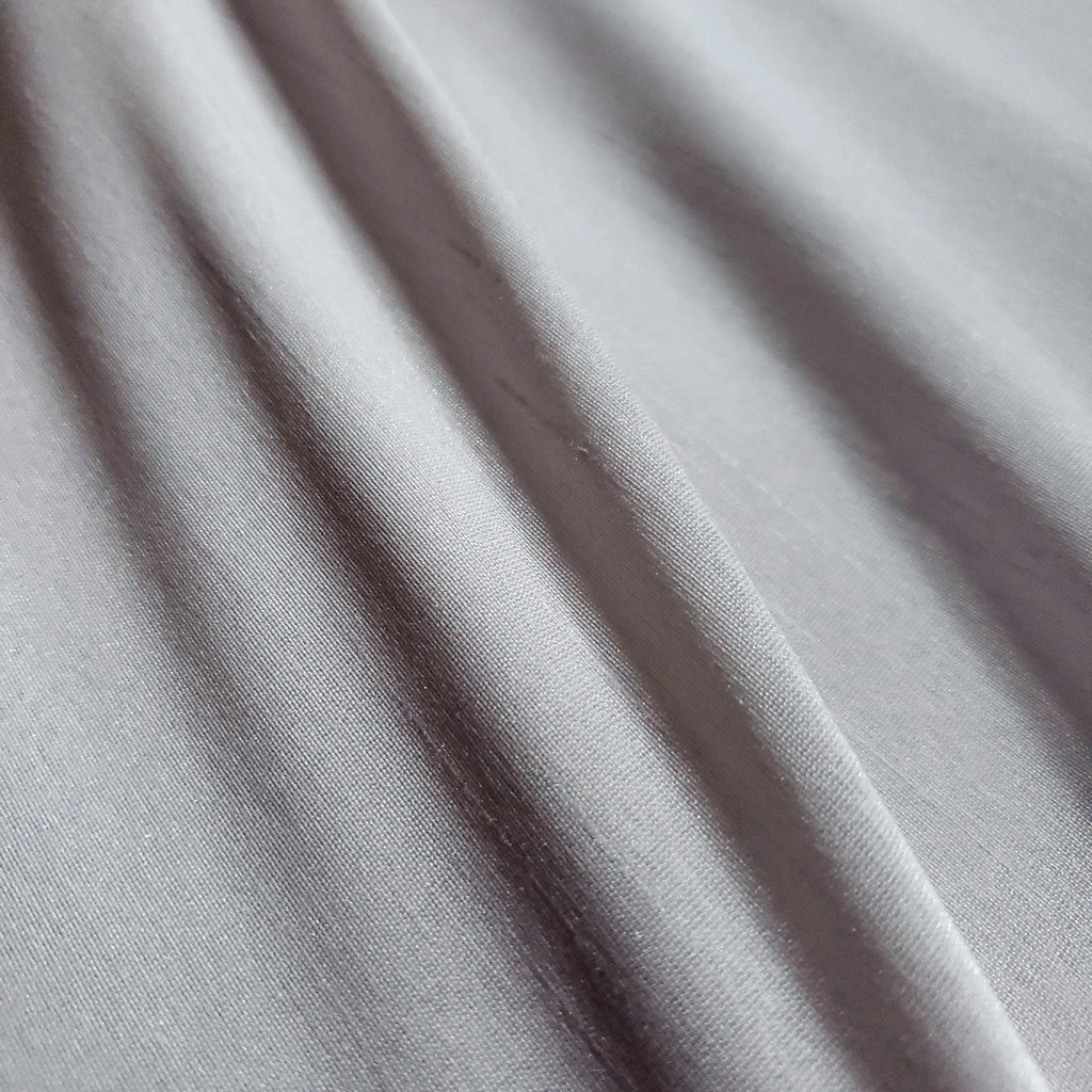 GRAY PLATINUM SILVER FAUX SILK DUPIONI