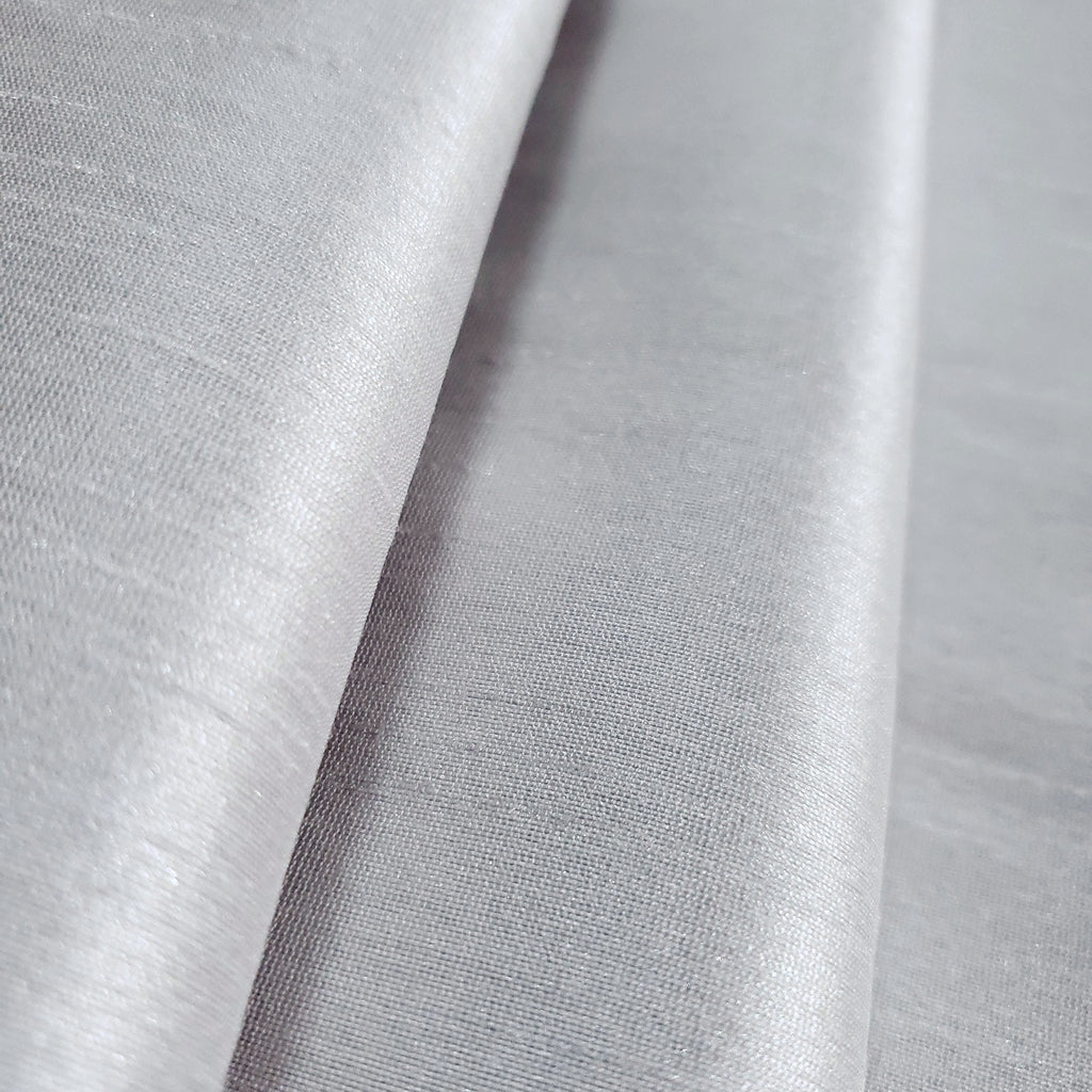 GRAY PLATINUM SILVER FAUX SILK DUPIONI