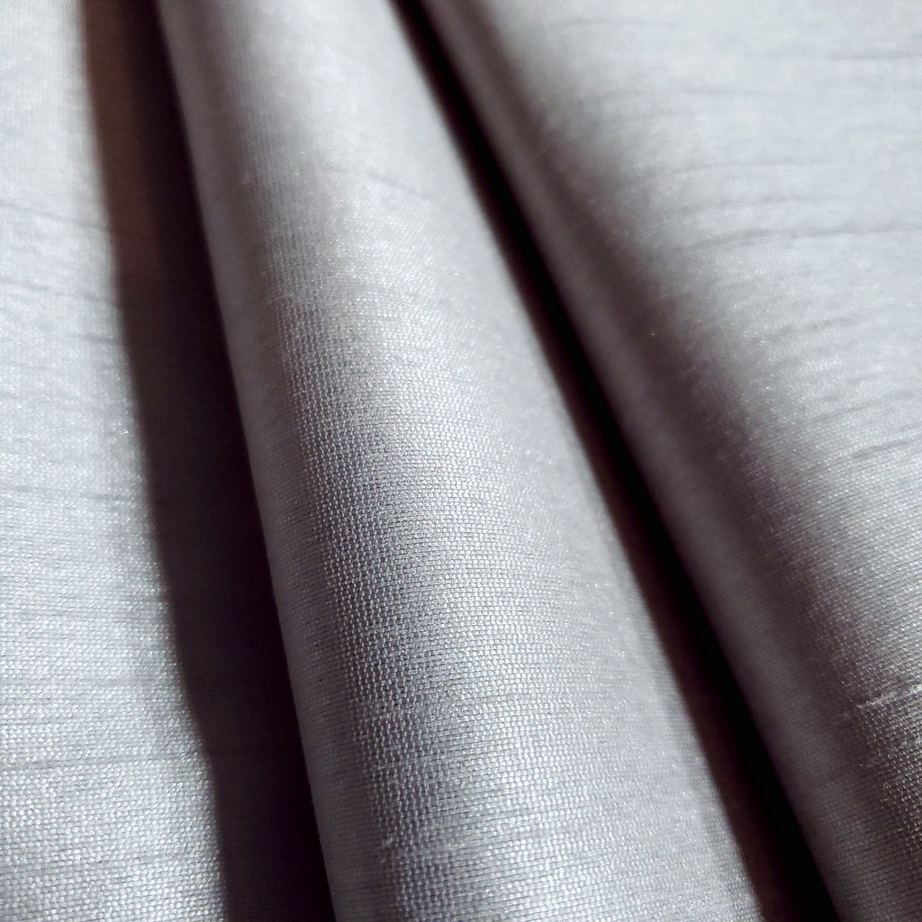 GRAY PLATINUM SILVER FAUX SILK DUPIONI
