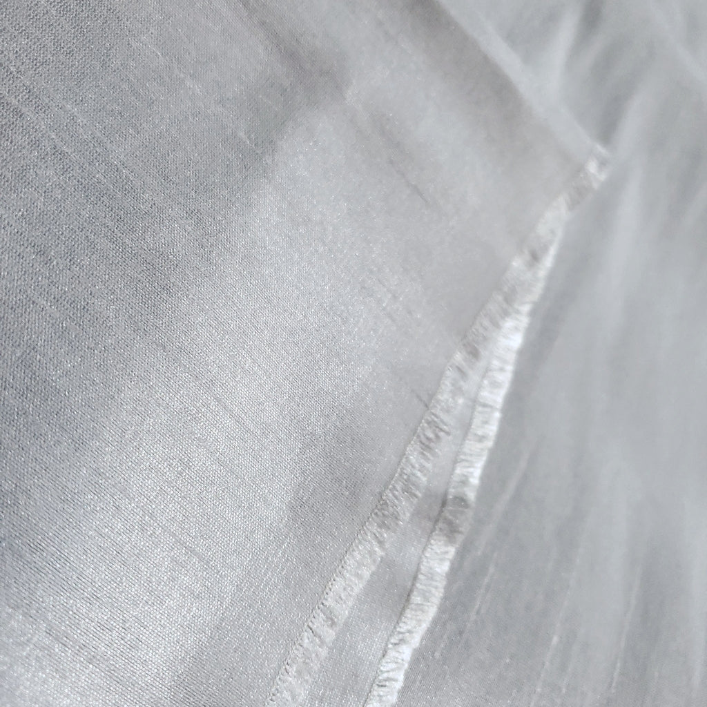 GRAY PLATINUM SILVER FAUX SILK DUPIONI