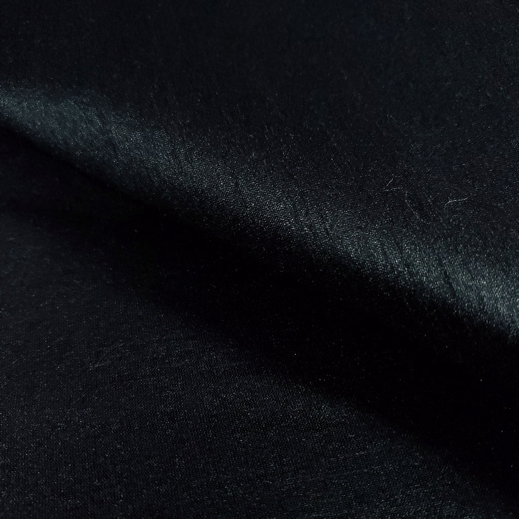 BLACK FAUX SILK DUPIONI