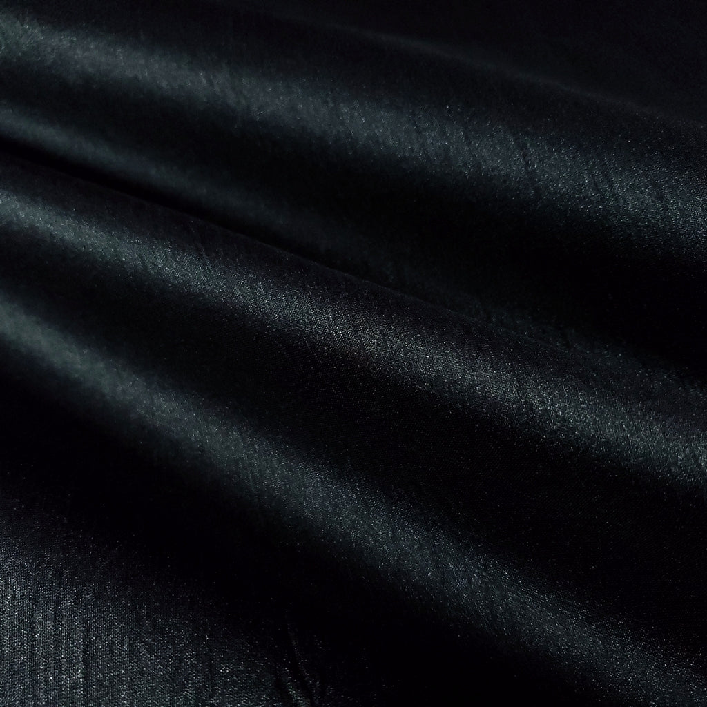 BLACK FAUX SILK DUPIONI
