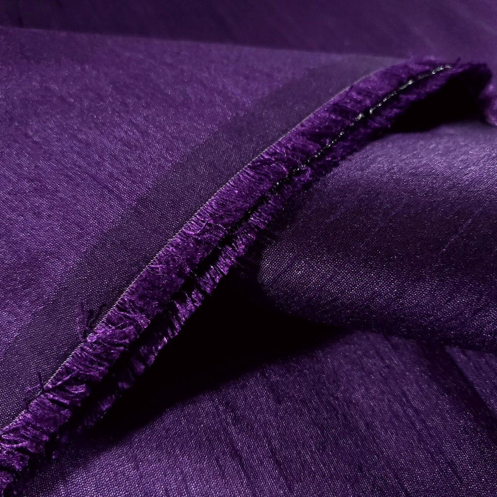 PURPLE MIDNIGHT FAUX SILK DUPIONI